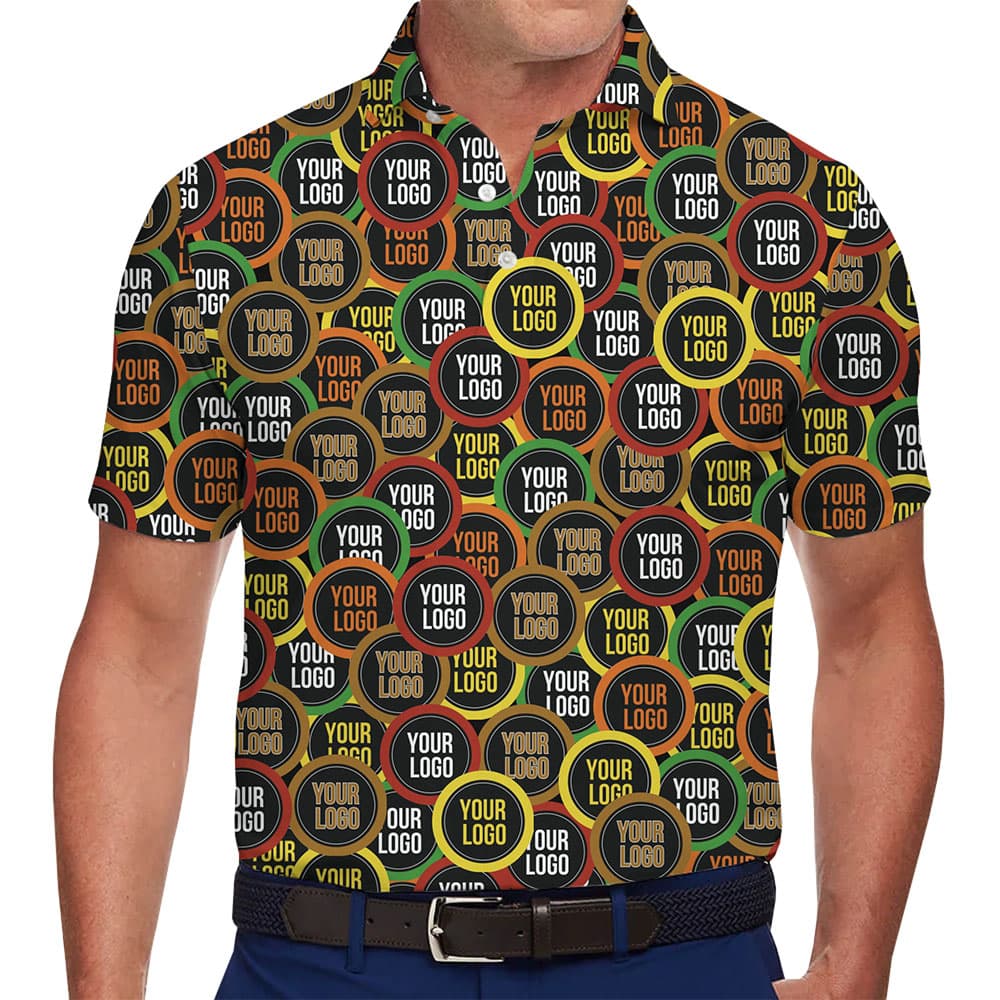 Modern Personalized All Over Print Logo Polo Shirt For Men