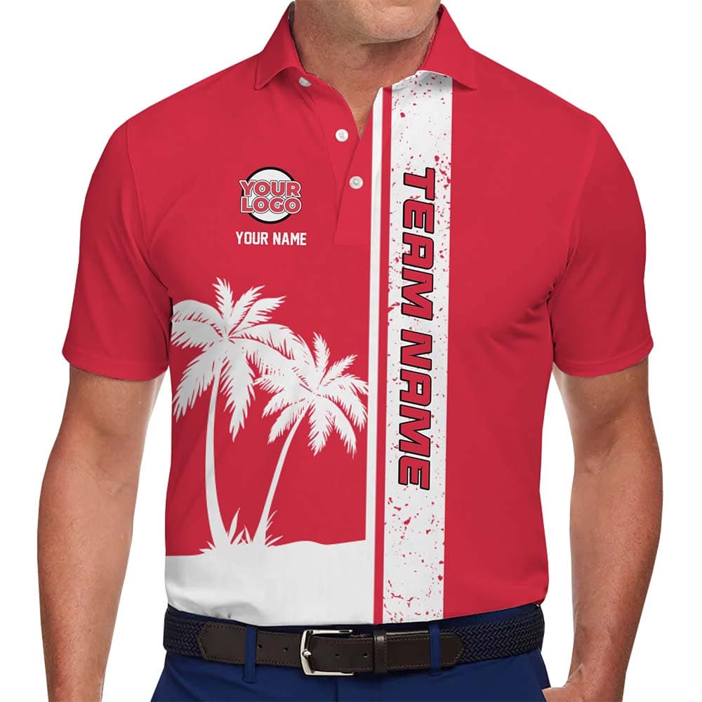 Palm Vacation Custom Polo Shirt With Name and Logo