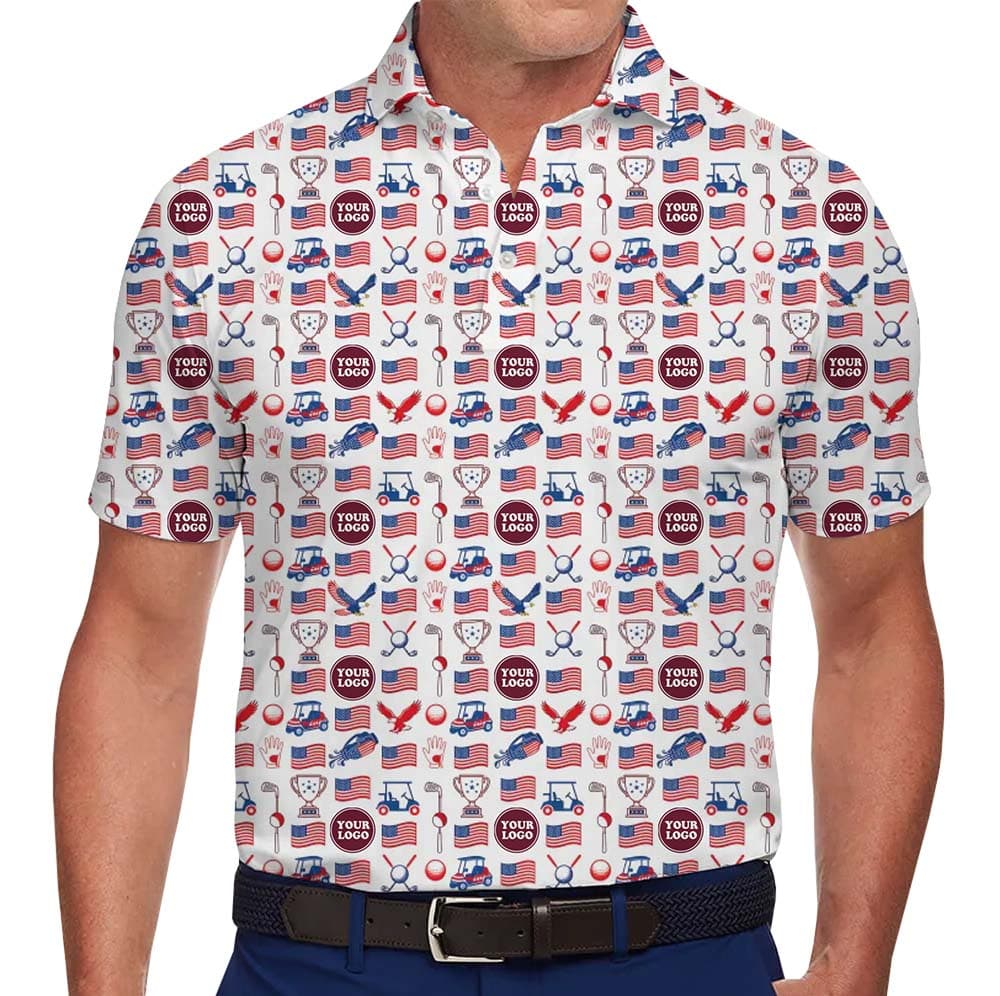 Patriotic Pride Golf Polo Shirt With Custom Logo