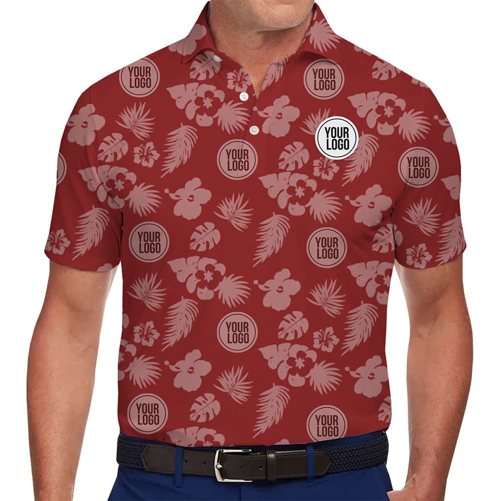 Personalized Company Logo Polo Shirt with Tropical Vibes for company