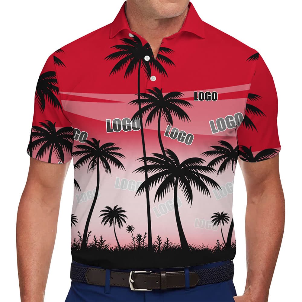 Personalized Gradient Polo Featuring Bold Palm Graphics 2