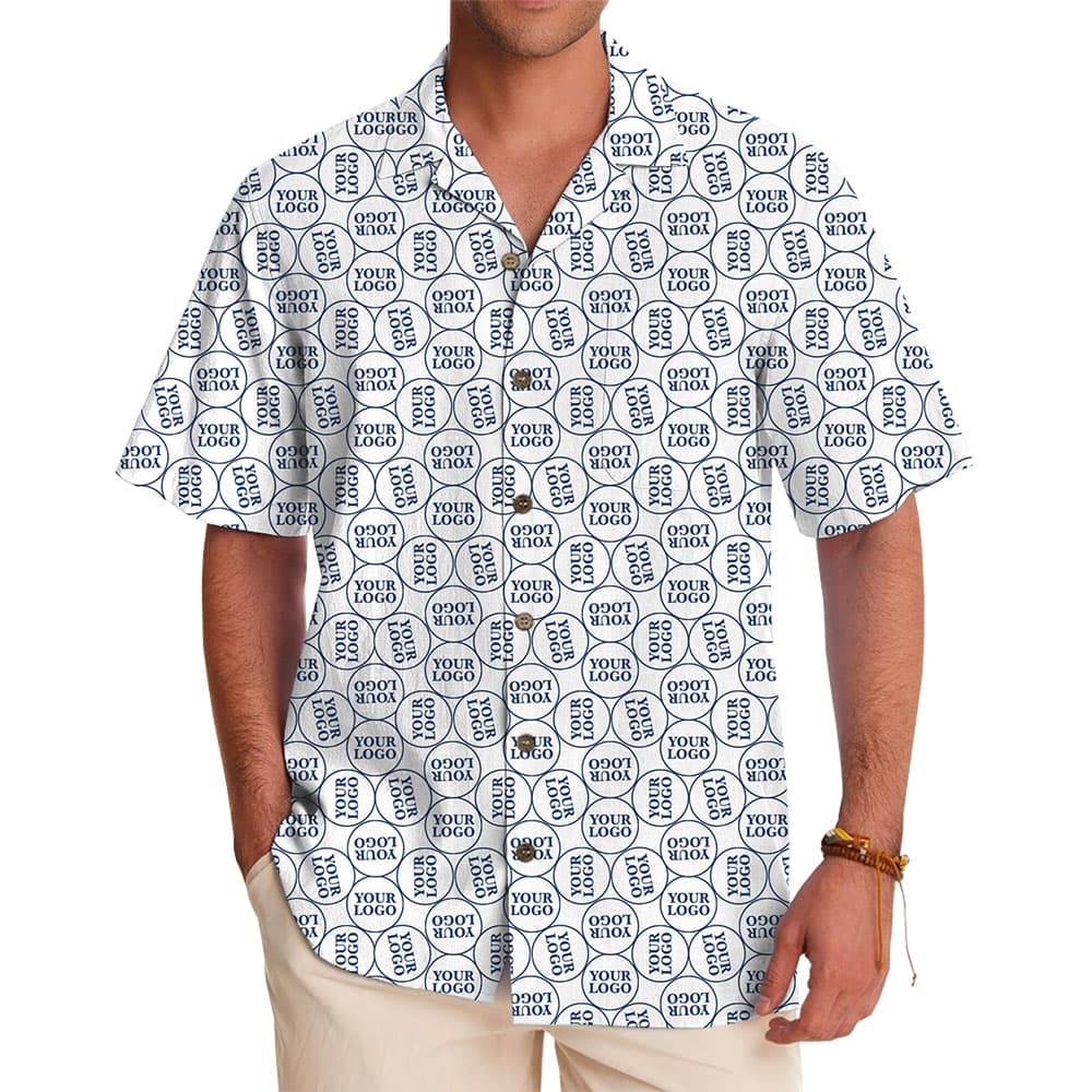 Personalized Logo Pattern Hawaiian Shirt With Live Preview