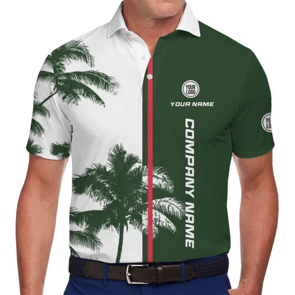 Professional Palm-Themed Polo with Your Company Branding