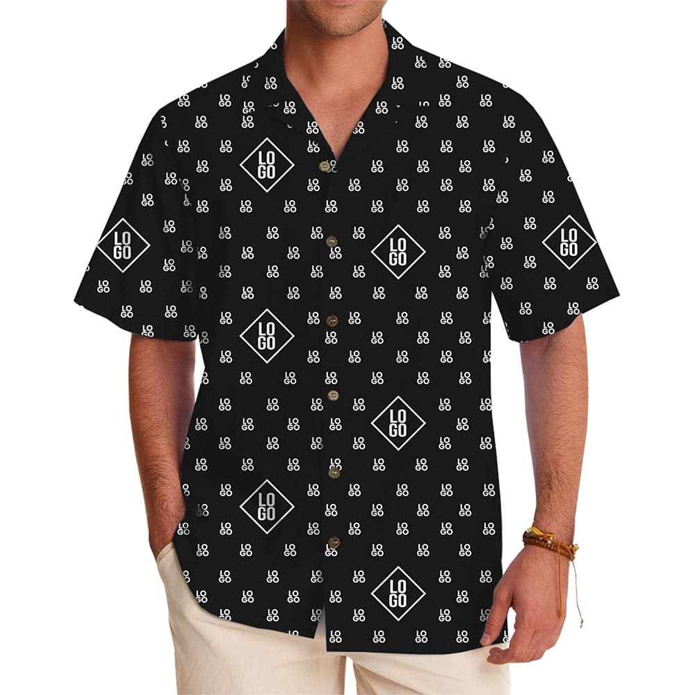 Promotional All-Over Logo Hawaiian Shirt