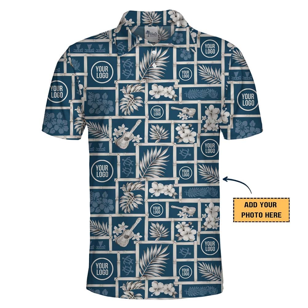 Promotional Tropical Pattern Polo Shirt With Custom Logo