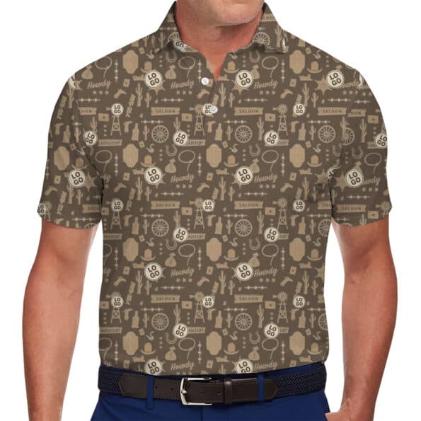 Rustic Logo Polo with Saloon-Inspired Western Patterns