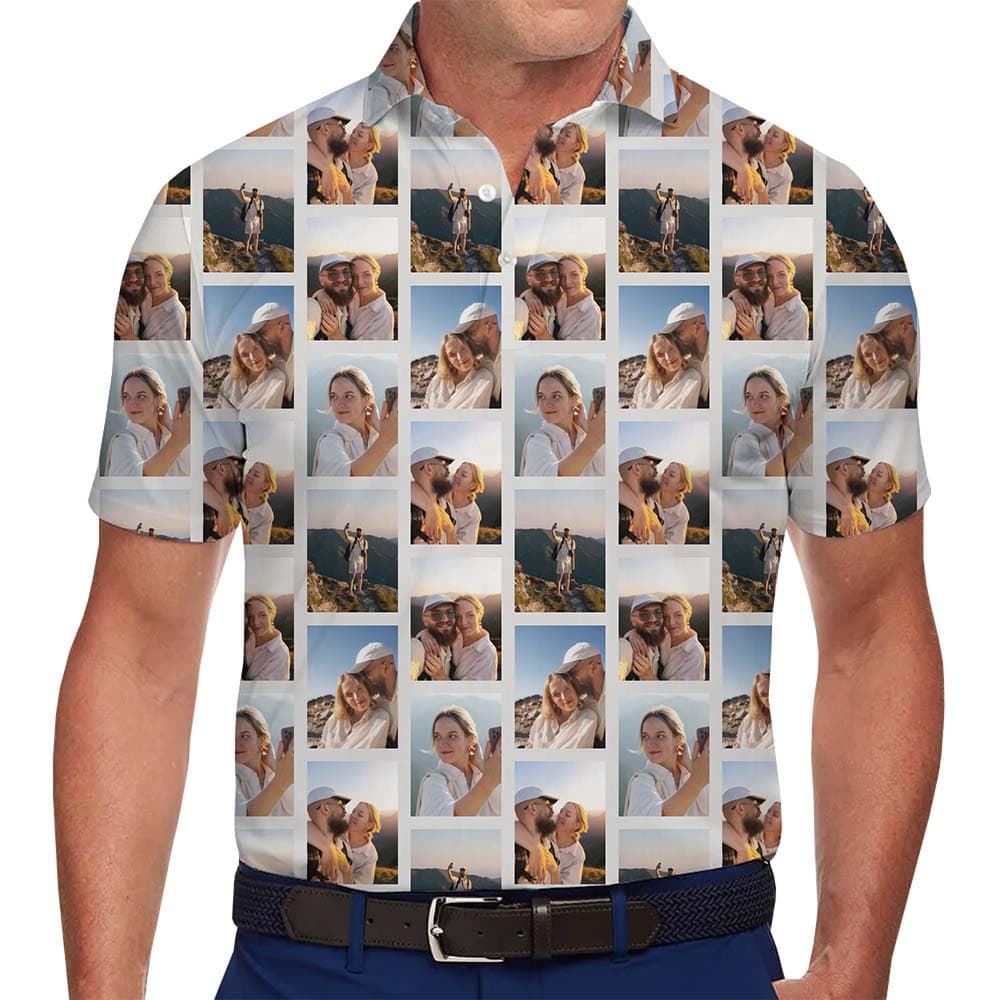 Signature 5 Photo Custom Polo Shirt With Preview