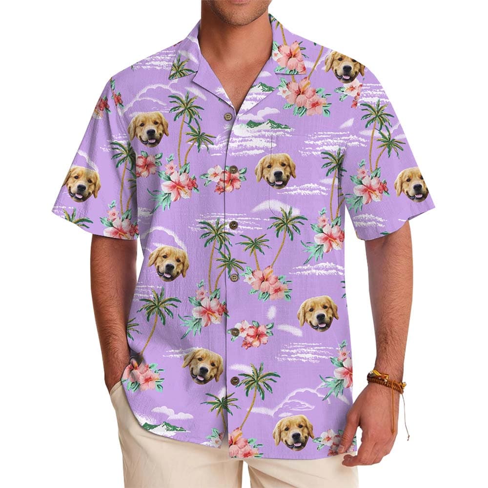 Tropical Hibiscus Custom Face Hawaiian Shirt
