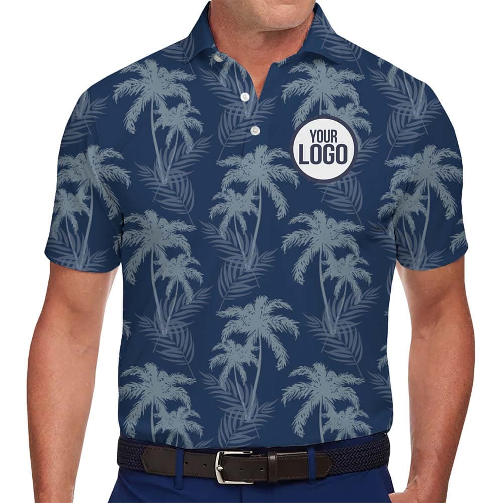 Tropical Style Custom Logo Polo Shirt With Preview