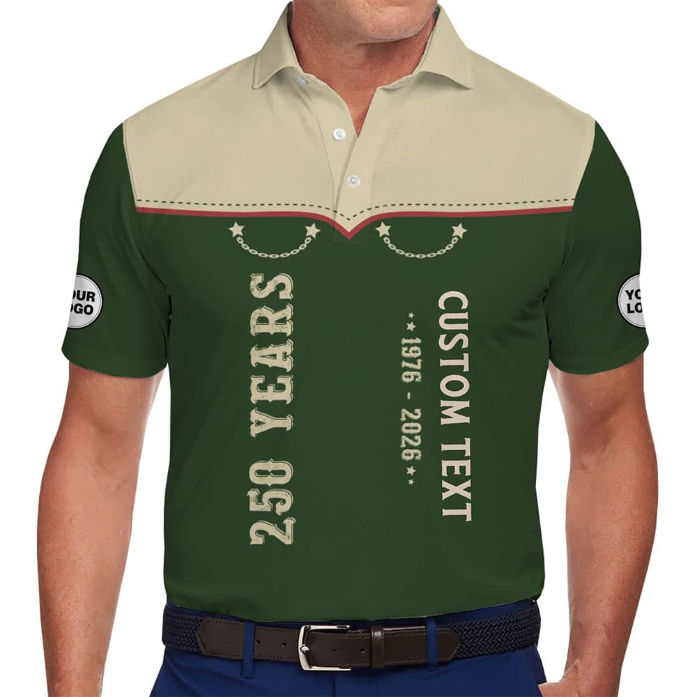 Unique 250-Year Celebration Polo Shirt for Businesses and Teams 1