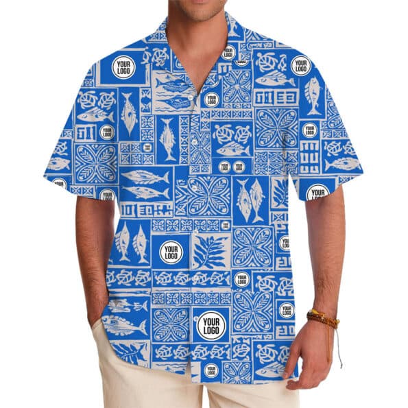 Unique Customized Under The Sea Pattern Hawaiian Shirt in model