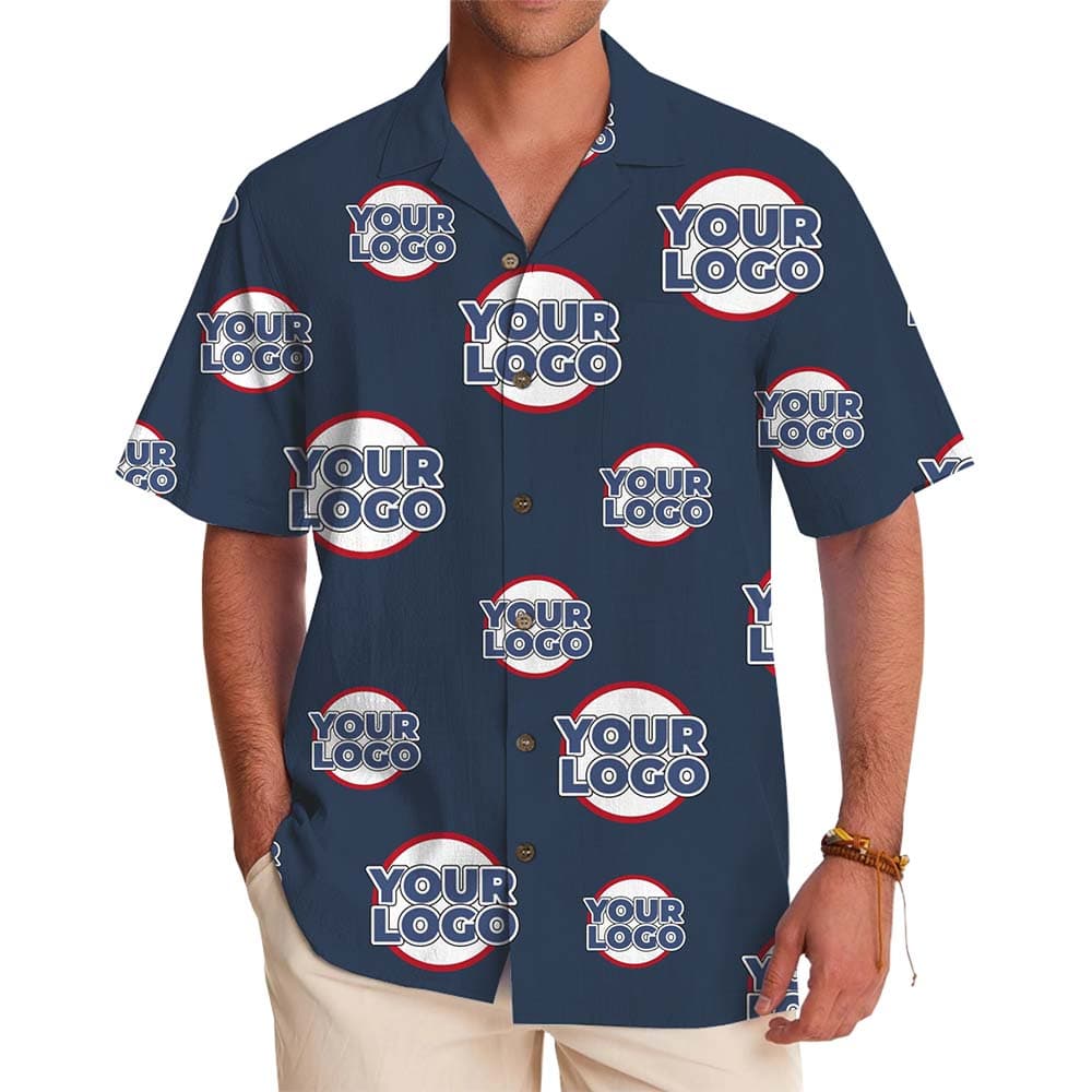 Big Logo All Over Custom Hawaiian Shirt With Live Preview