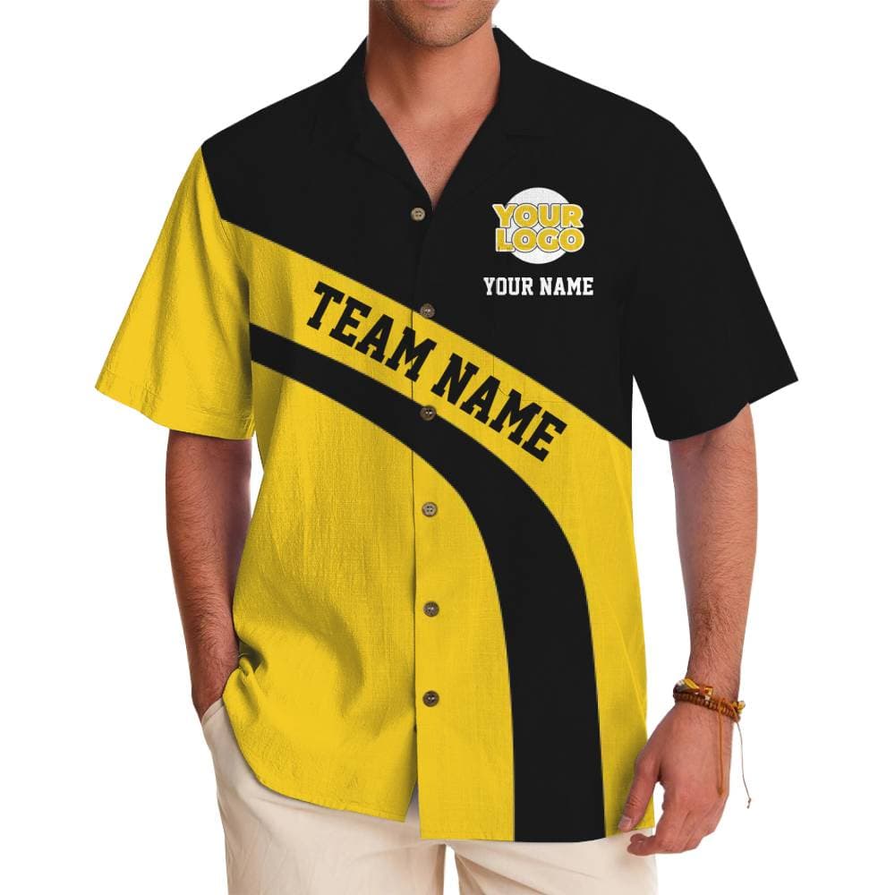 Bold Custom Hawaiian Shirt with Team Name and Logo