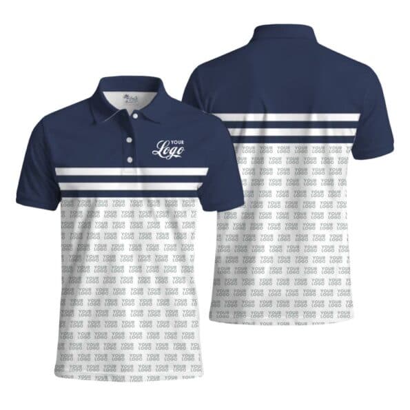 Custom Classic Polo with All-Over Logo Print Design for team