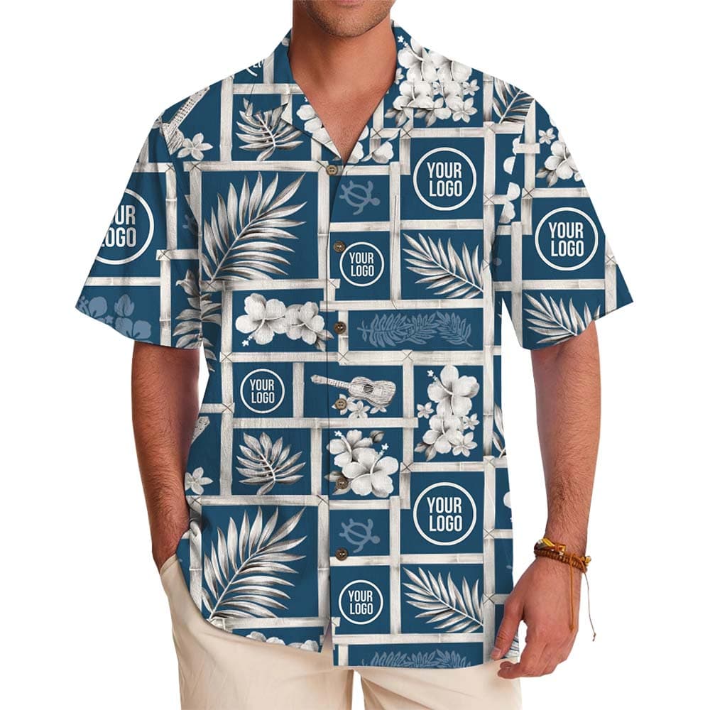 Custom Floral Aloha Shirt With Logo And Preview