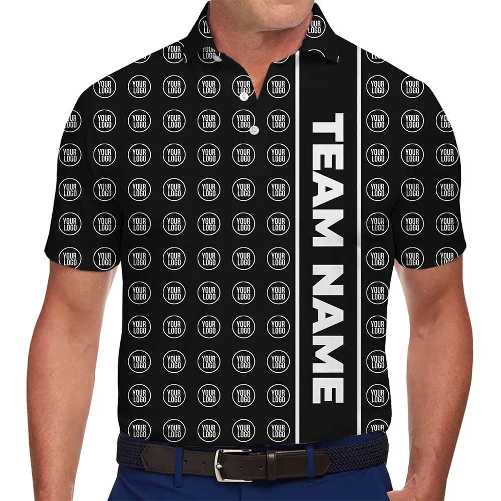 Custom Identity Stripe Team Polo Shirt With Preview