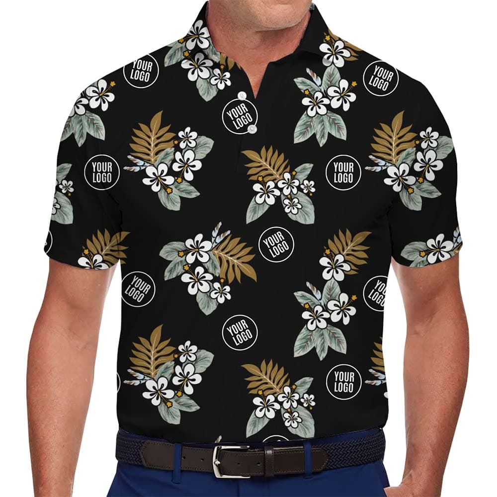 Custom Logo Island Bloom Collared Shirt With Live Preview