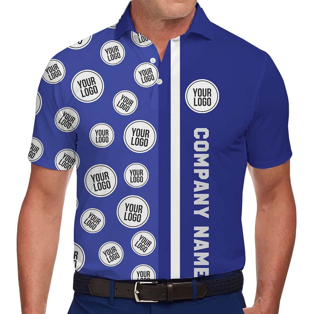 Custom Logo Print Polo Shirt with Side Text Design