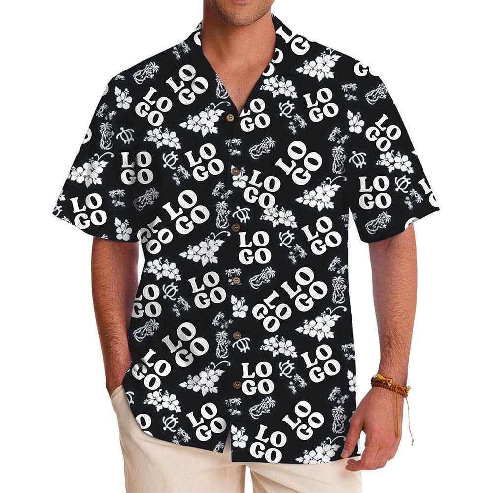 Custom Logo Tropical Hawaiian Shirt for Events or Casual Wear