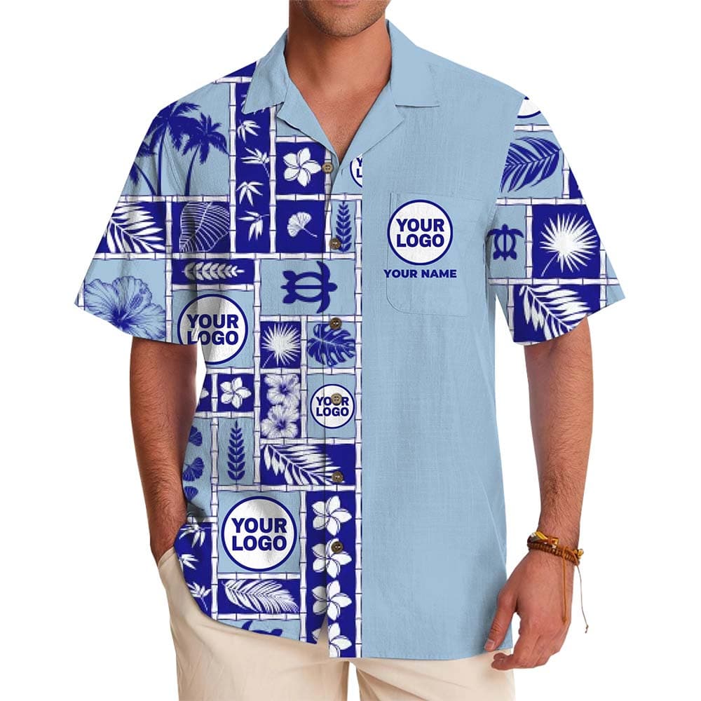 Custom Logo and Name Tropical Hawaiian Shirt With Preview