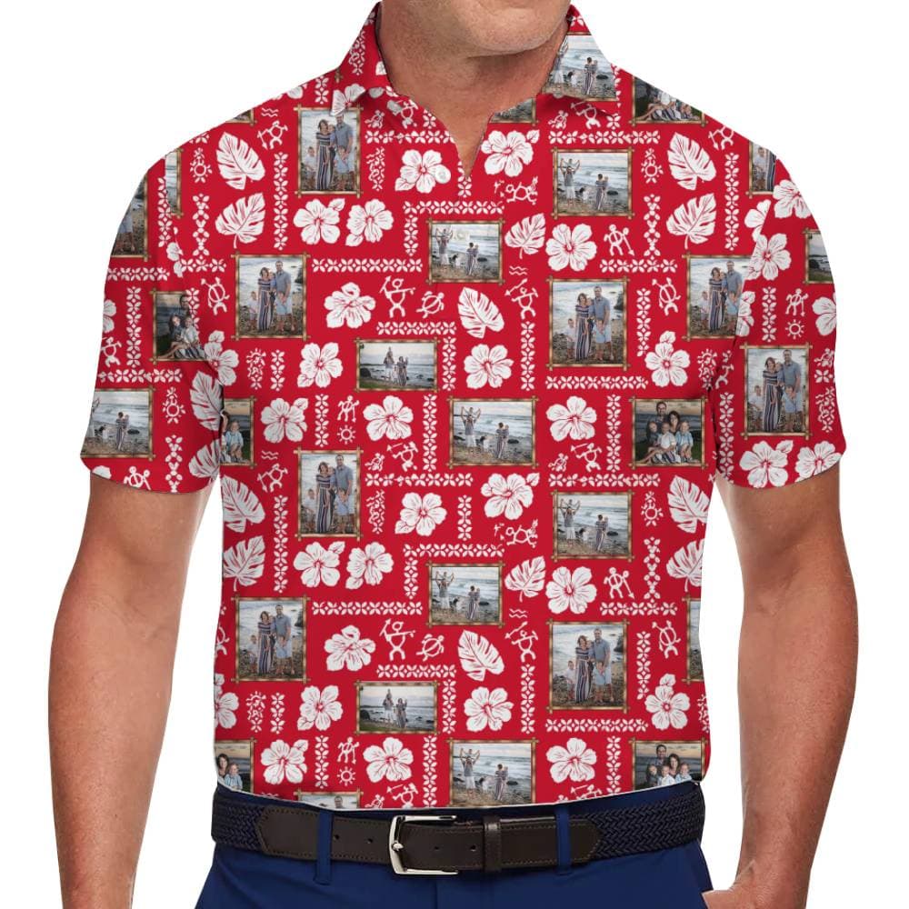 Custom Picture Hawaiian Polo Shirt with All-Over Print