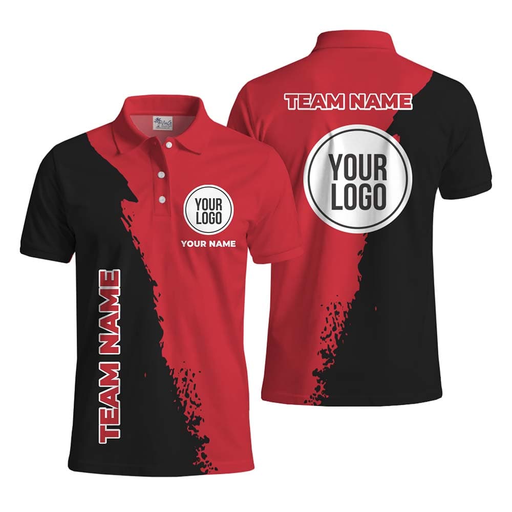 Custom Team Logo and Name Collared Polo Shirt