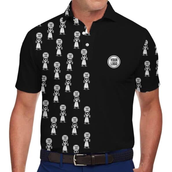 Custom Trophy Print Polo Shirt with Logo Personalization 1