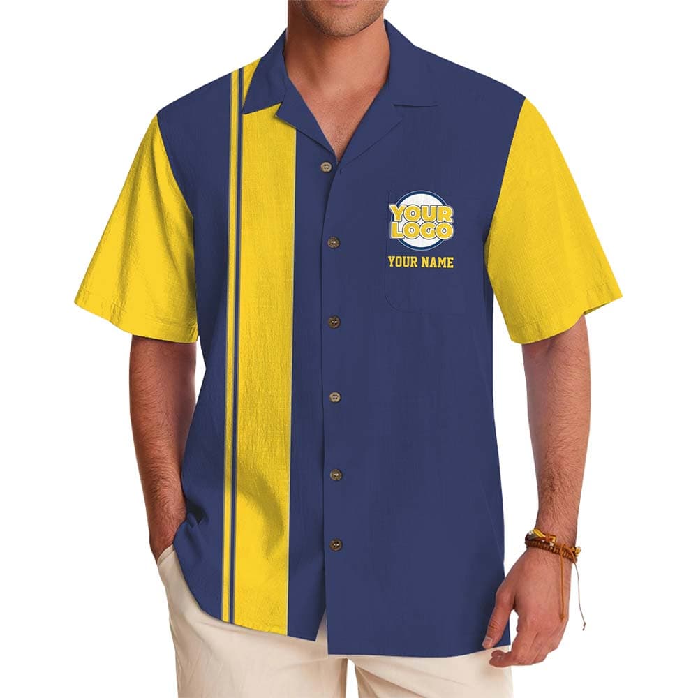 Executive Stripe Custom Team Hawaiian Shirt With Preview