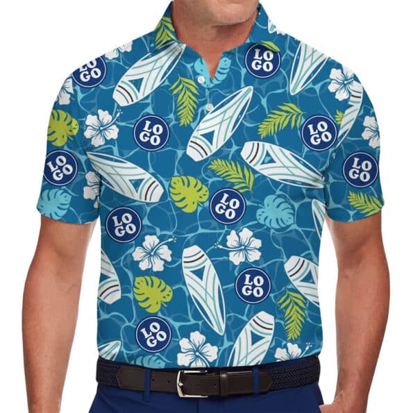 Eye-Catching Custom Surf Style Polo Shirt with Logo for team