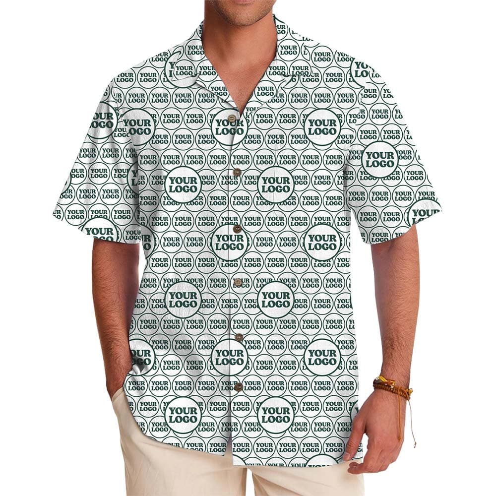Identity Print Custom Logo Hawaiian Shirt With Preview