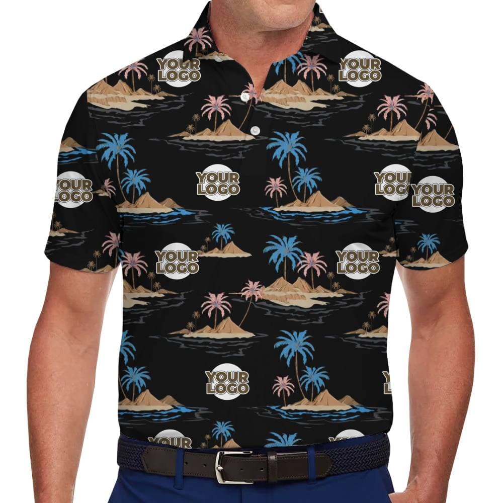 Island Paradise Polo Shirt with Personalized Logo Placement For Company