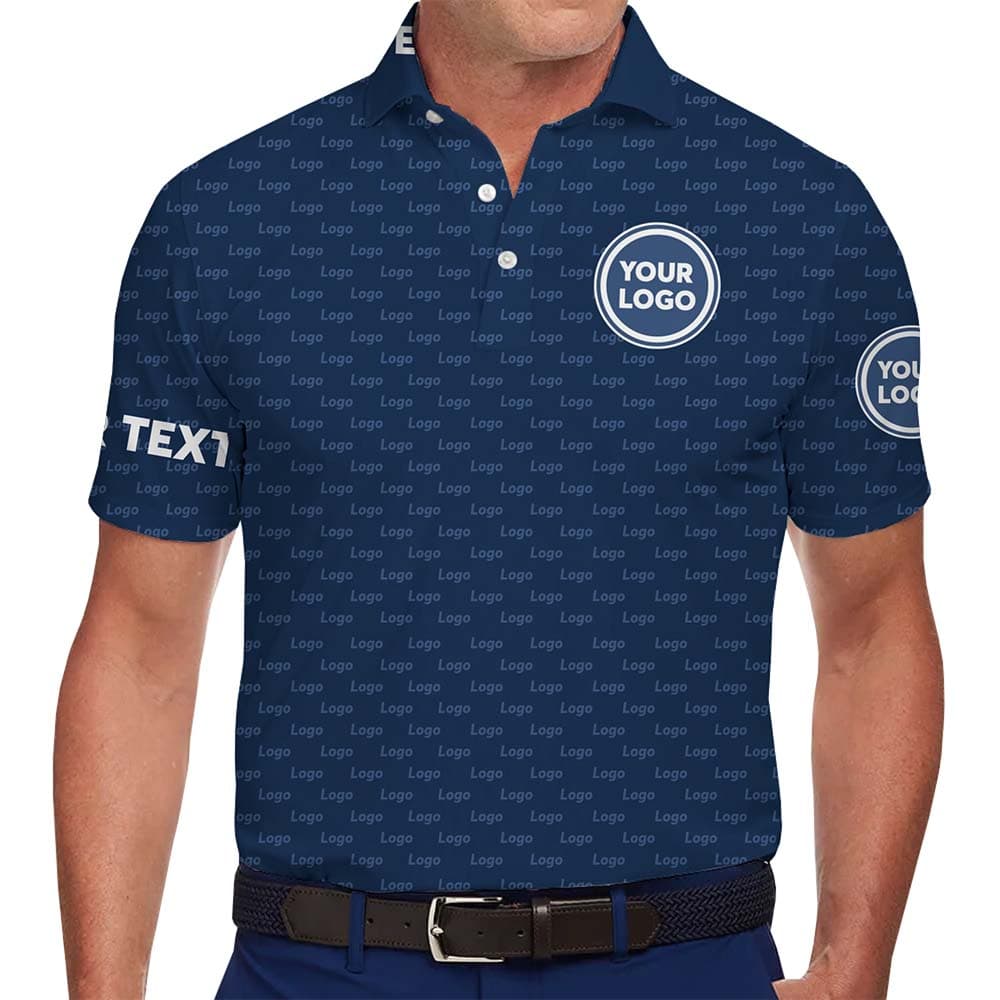 Live Preview Personalized Polo Shirts With Multiple Logos and Text