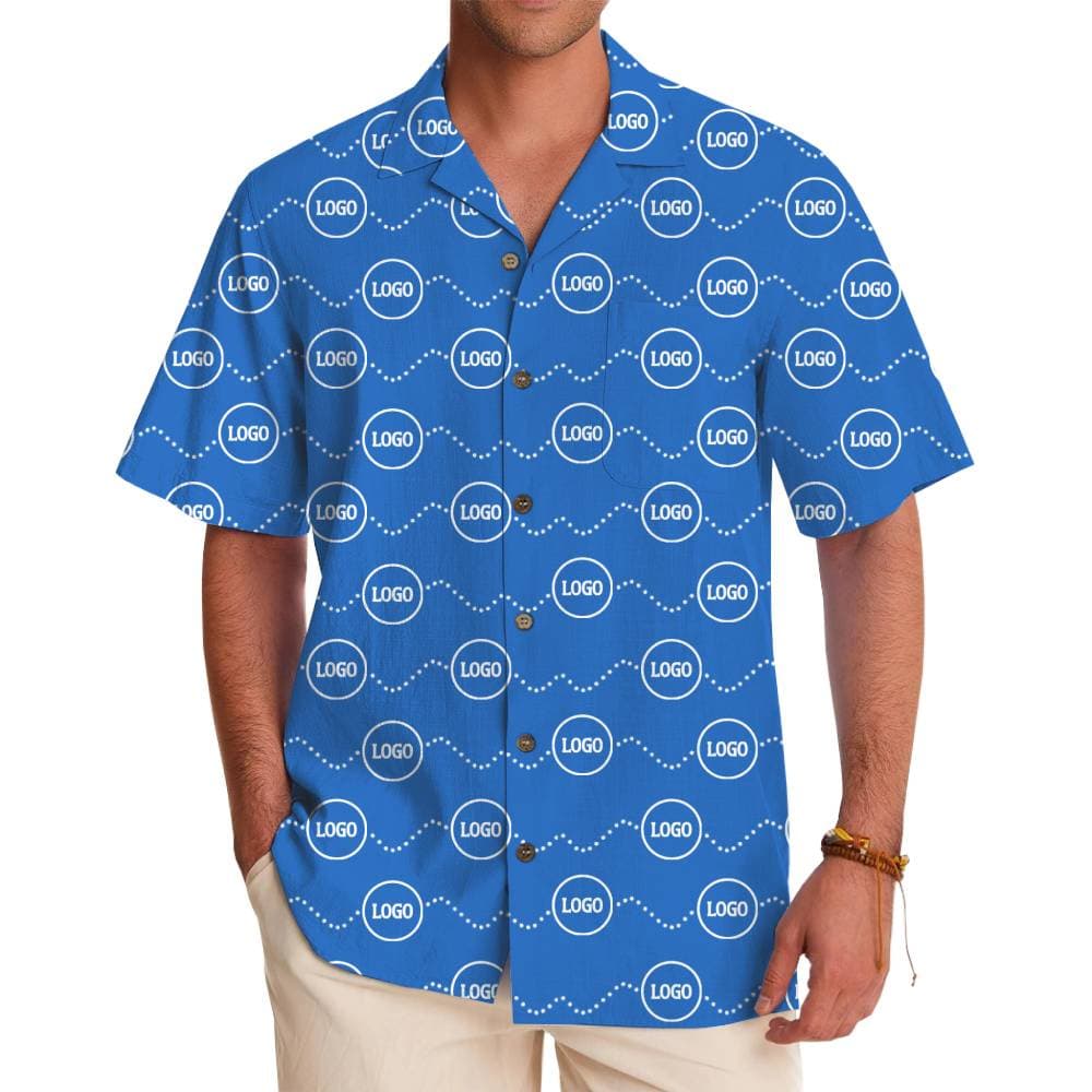 Minimalist Pattern Custom Hawaiian Shirt with Company Logo