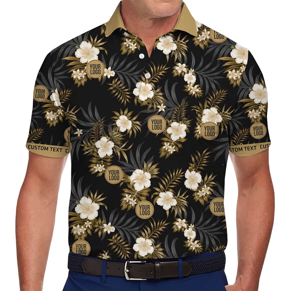 Modern Floral Logo Polo Shirt for Business and Events 1
