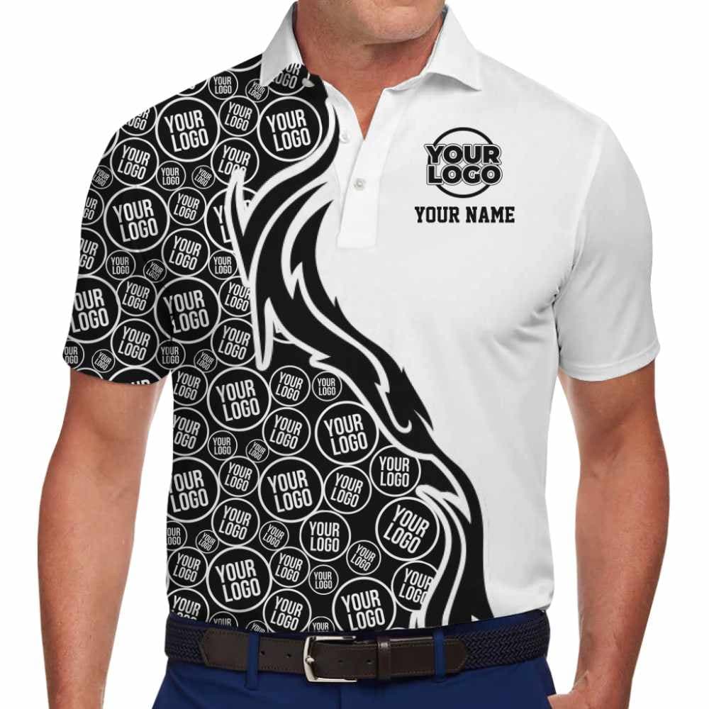 Modern Split-Design Polo Shirt with Personalized Company Logo