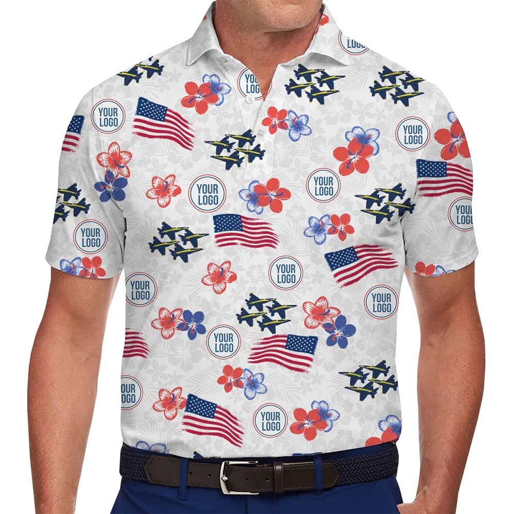 Patriotic Custom Polo Shirt With Logo Print