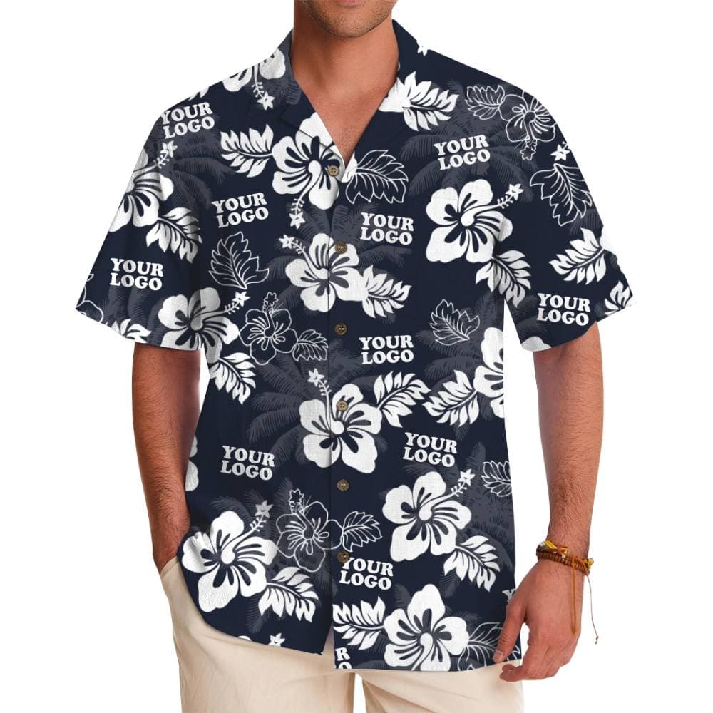 Personalized Hibiscus Floral Hawaiian Shirt With Your Logo
