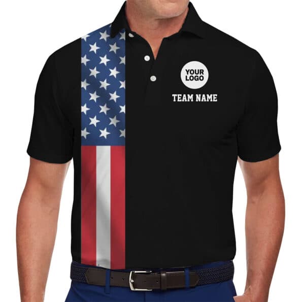 Personalized Logo Patriotic Polo Shirt for Teams and Events