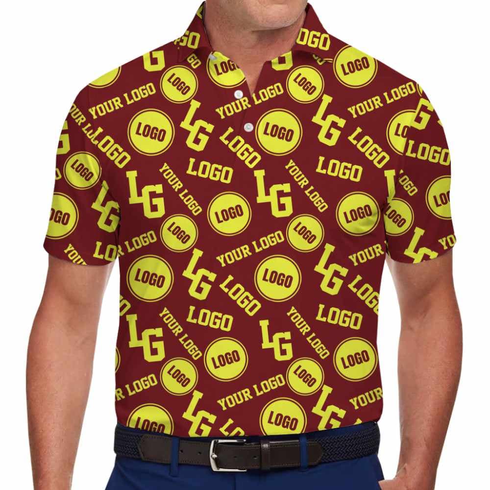 Personalized Polo Shirt With All Over Print Company Logo For Teams