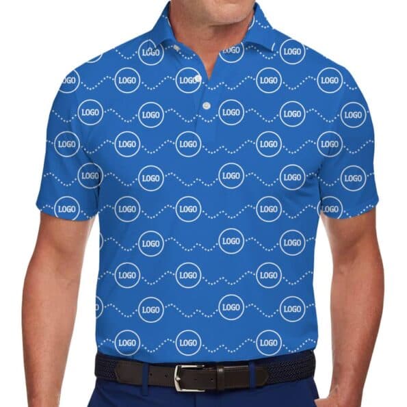 Professional Custom Polo Shirt with Seamless Logo Pattern