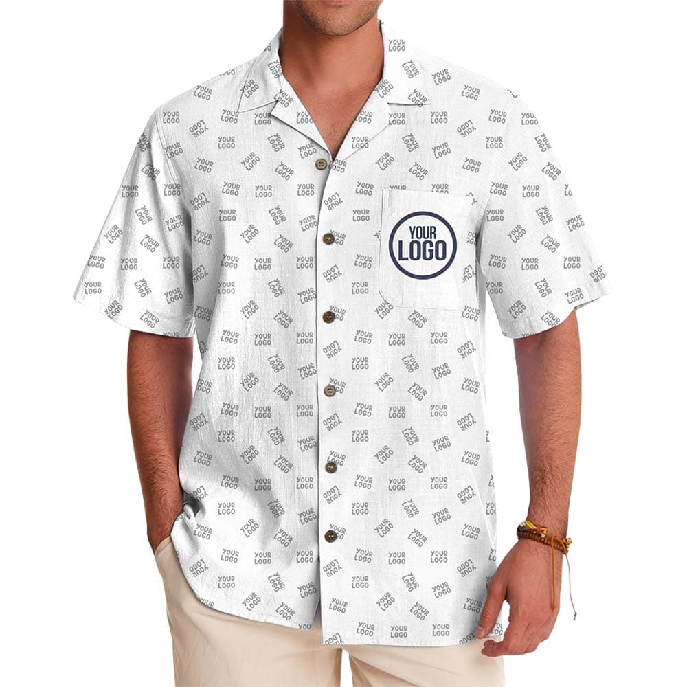 Signature All Over Custom Logo Button Up Shirt