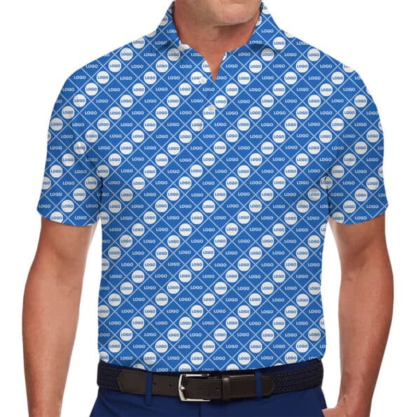Stylish Geometric Polo Shirt with Logo Customization for company
