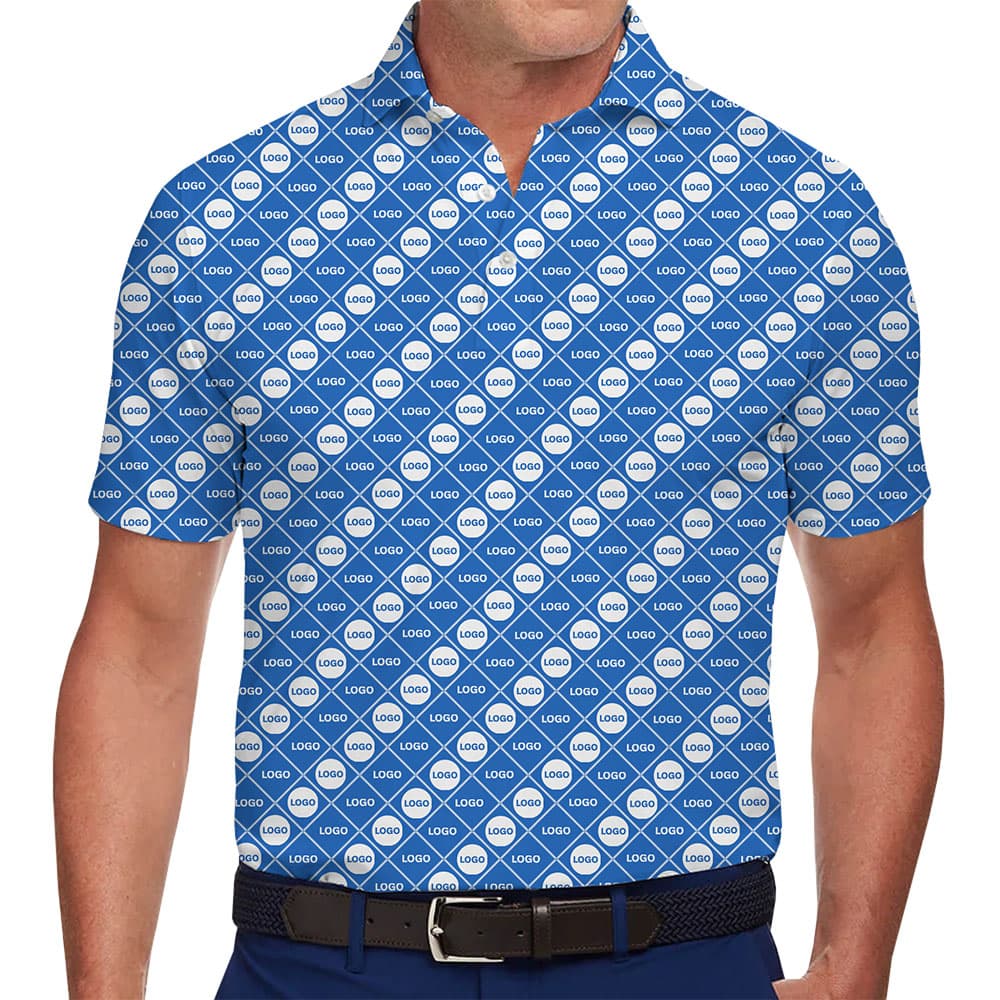 Stylish Geometric Polo Shirt with Logo Customization for company