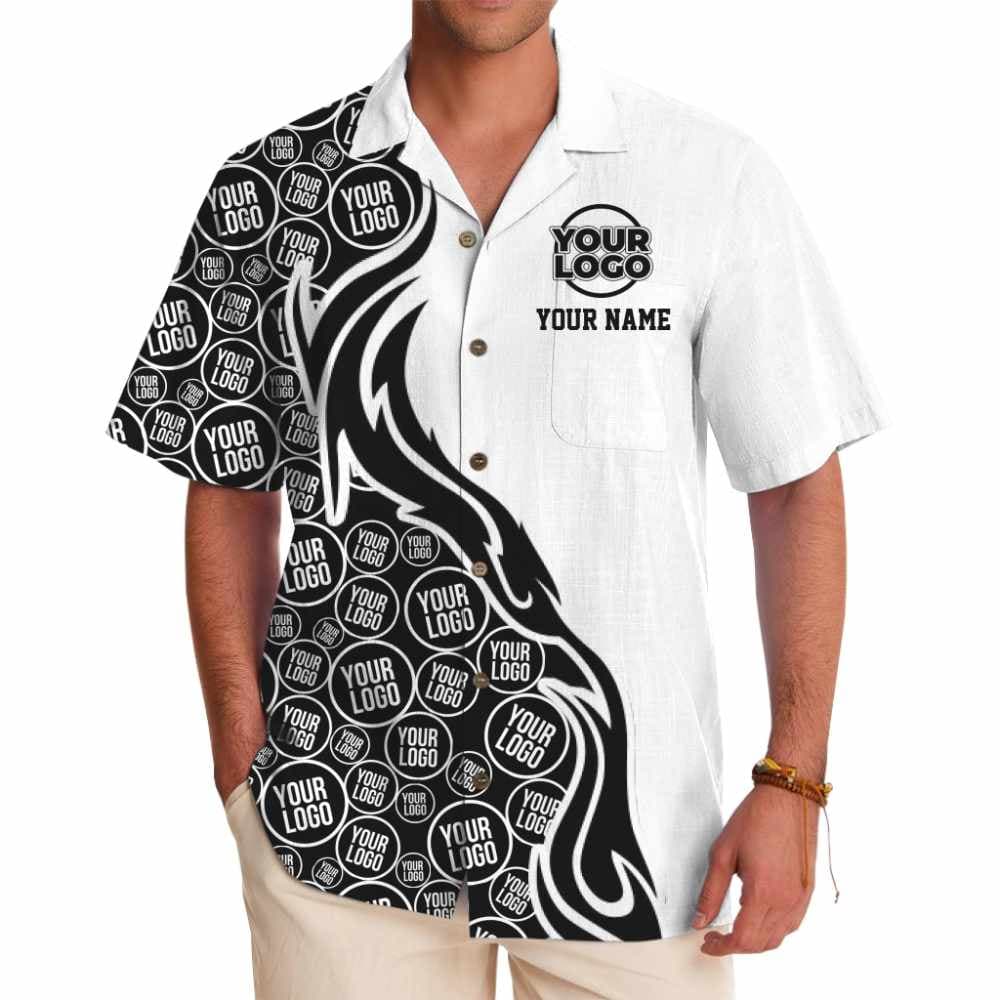 Trendy Logo Hawaiian Shirt with Bold Design and Name Customization