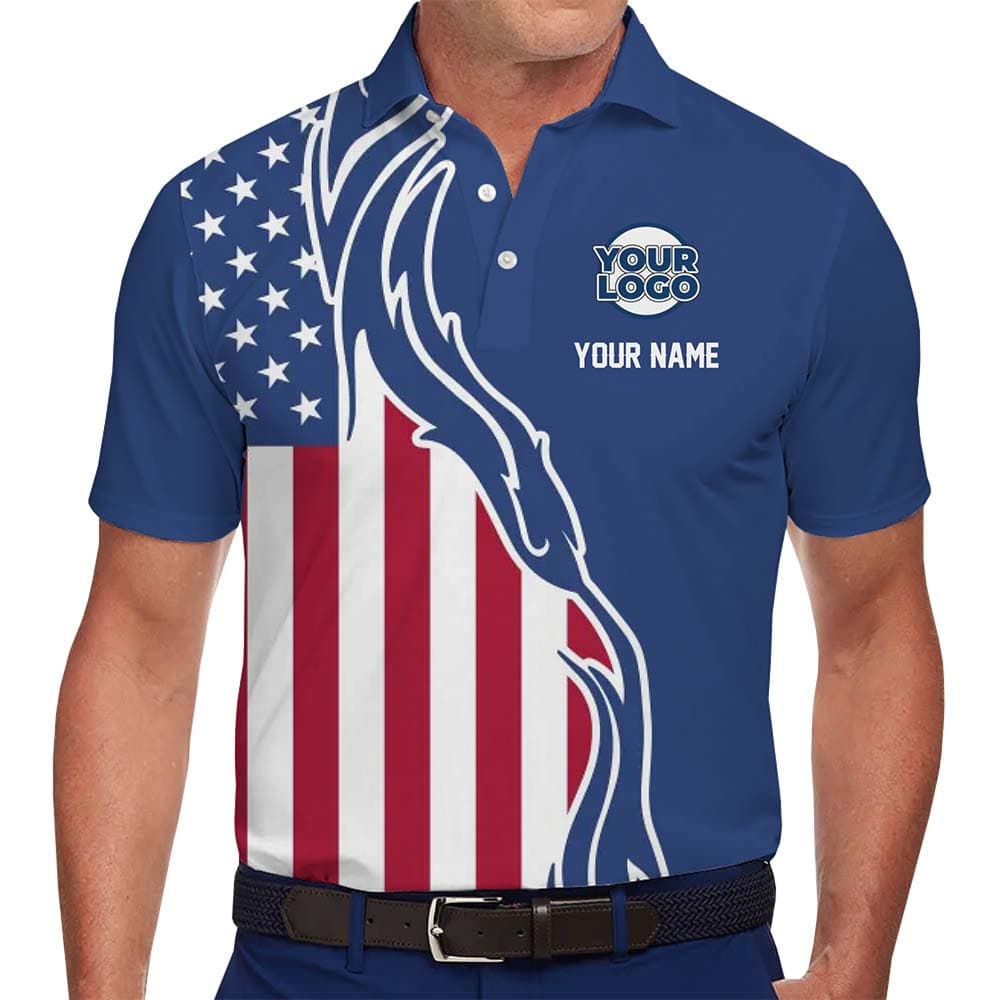 USA Pride Custom Logo and Name Polo Shirt