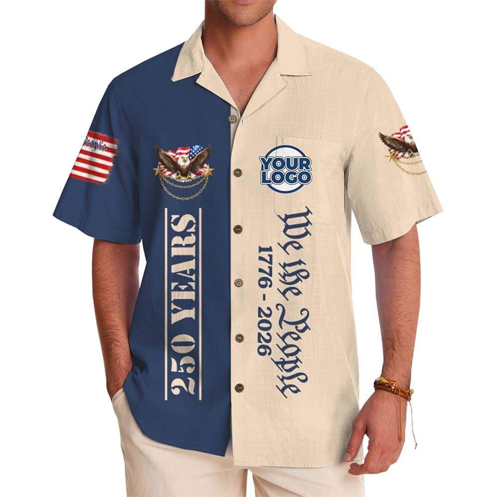 Vintage 250th America Custom Logo Hawaiian Shirt