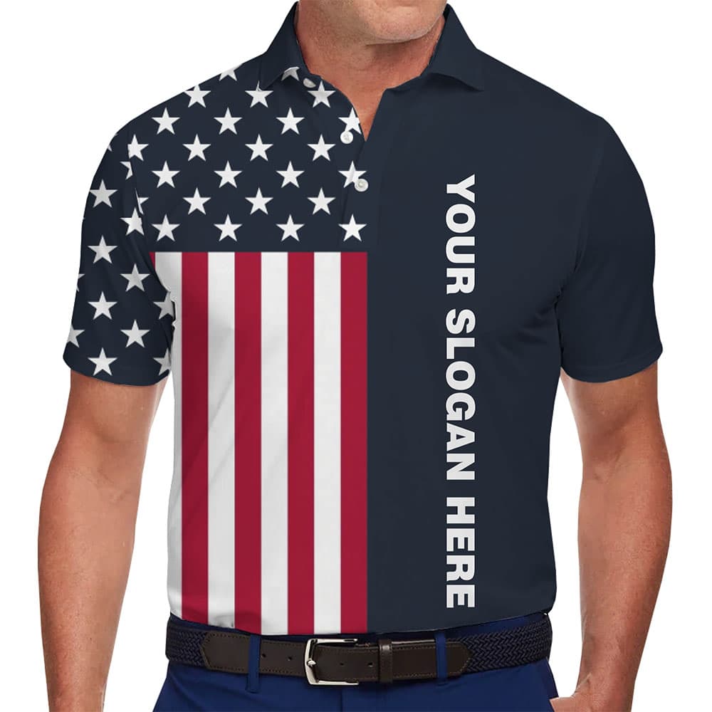 American Pride Custom Logo And Slogan Edition Polo Shirts