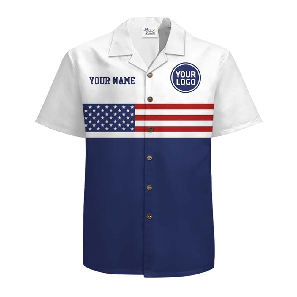 American Spirit Personalized Logo Button Up Shirt