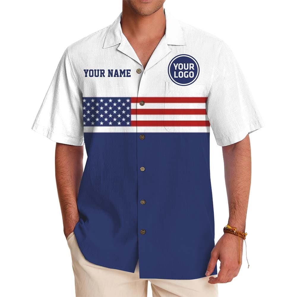 American Spirit Personalized Logo Button Up Shirt