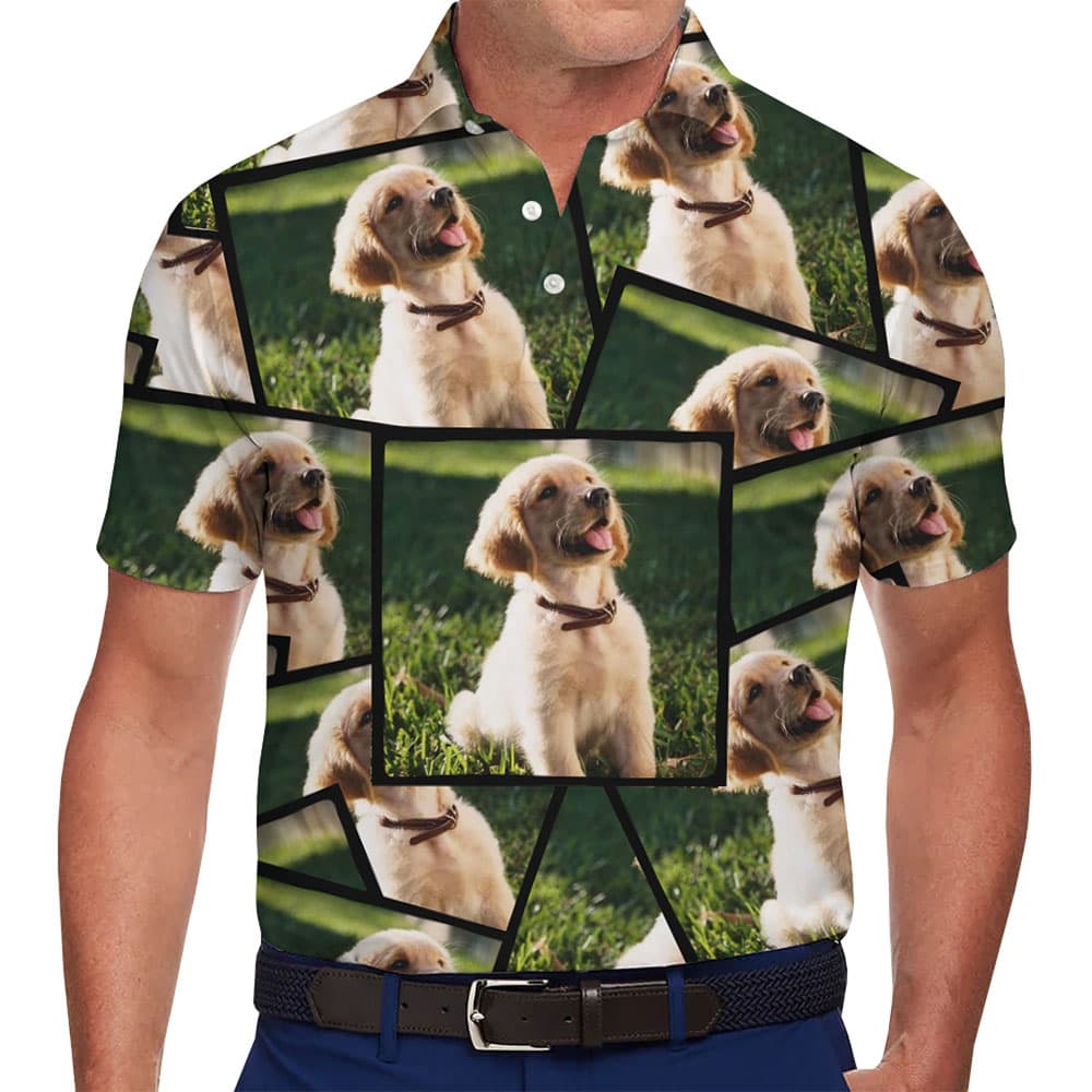 Anniversary Memory Custom Photo Collared Polo Shirt